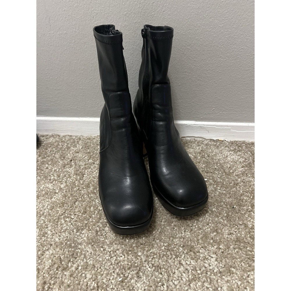 Silent D Platform Otto Boot Black Pull On Ankle Boot For Anthropologie sz 6 - Picture 2 of 11